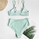2025 Glitter Sparkling Female Swimsuit High Waist Bikini Women Swimwear Two Pieces Bikini Set Wrinkled Bandeau Bathing Suit Swim