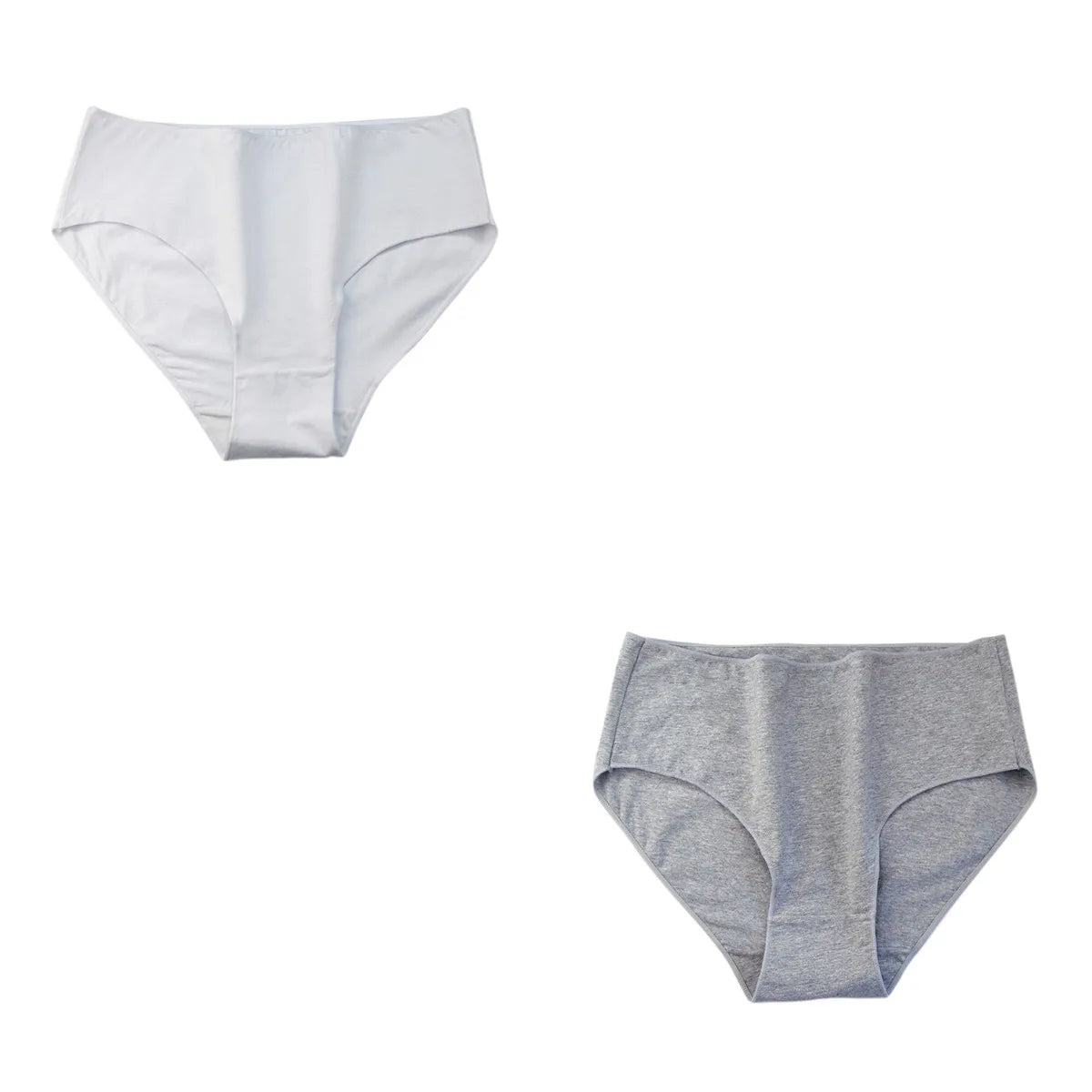 2PCS/Set Cotton Briefs Women High Waist Underpants Solid Color Lingerie Female Comfot Breathable M-2XL Panties Intimates