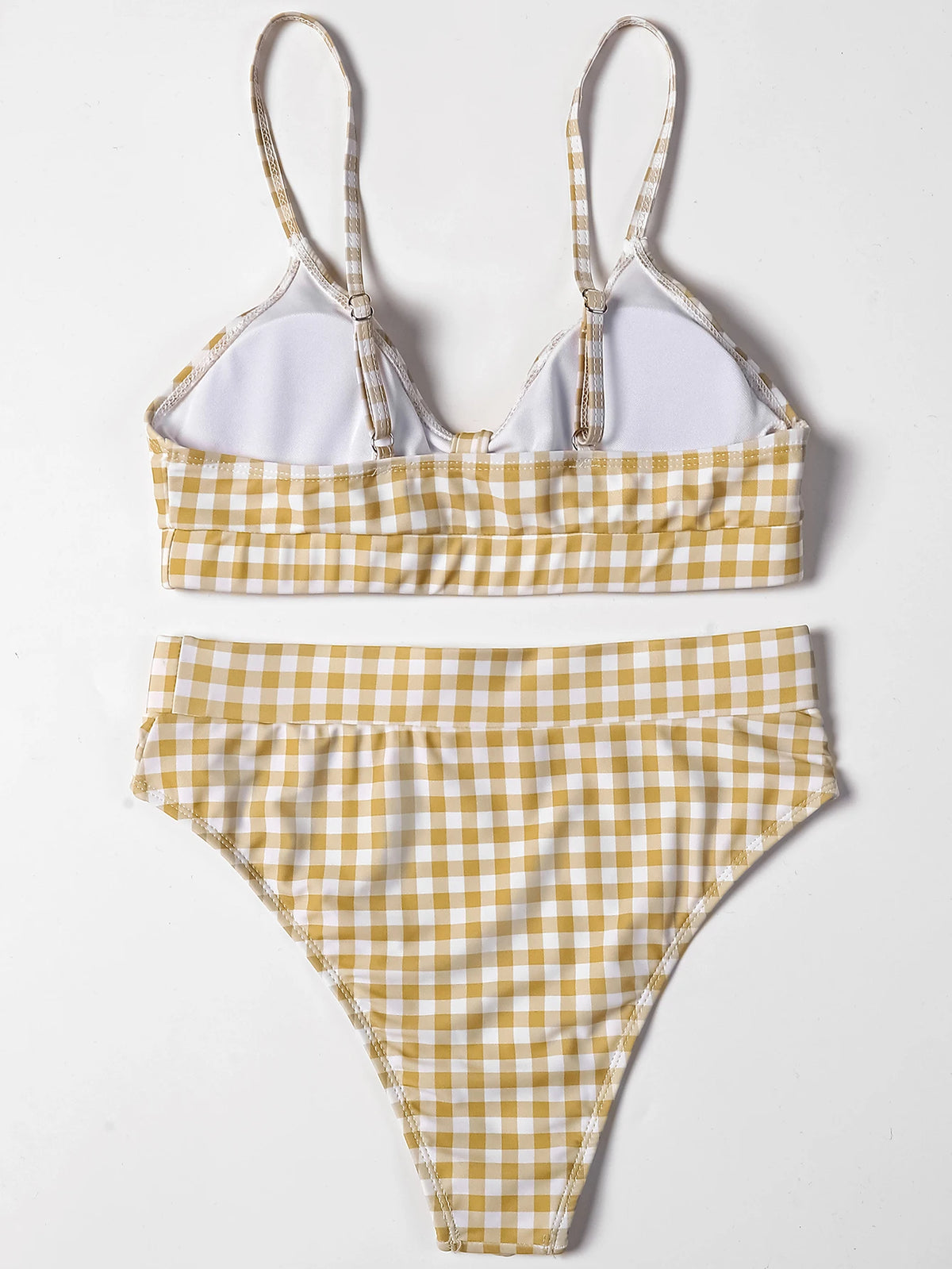 ZTVitality Bow Plaid Bikinis Push Up Sexy Bikini 2021 Hot Sale Straps Padded High Waist Swimsuit Retro Swimwear Women Biquini