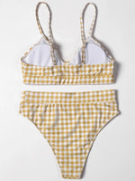 ZTVitality Bow Plaid Bikinis Push Up Sexy Bikini 2021 Hot Sale Straps Padded High Waist Swimsuit Retro Swimwear Women Biquini