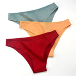 5Pcs/Set Cotton Classic Panties Women Low Rise Briefs Solid Color Breathable Underwear Sexy Lingerie Intimates Underpants M-XXL