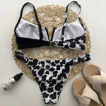 V-Bar Underwired Polka Dot Bikini 2025 Women Swimsuit Female Swimwear Two Pieces Bikini Set Ribbed High Cut Bathing Suit Swim