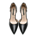 2025 Summer Brand Ankle Straps Womens Sandals 10 Cm Sexy Pointed Toe Platform Pumps Matte Leather Ladies High Heels Size 32 33