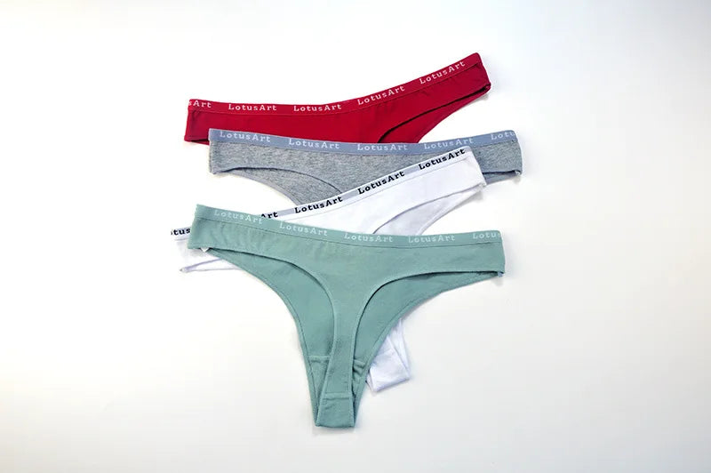 Cotton Panties Women Thongs Sexy G-string Female Underpants Low-Rise T-back Underwear Comfort Panties Girls Ladies Lingerie M-XL