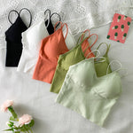 Women Crop Top Tank Top Female Top Seamless Underwear Camis Comfort Wireless Bras Top Removable Pads Female Camisole
