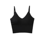 Women Tank Tops Sports Cropped Low Back Bralette Seamless Underwear Female Crop Top Sexy Lingerie Padded Camisole