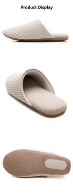 Japanese Style Mute Slippers Women Men Home Cotton Slipper Breathable Fabric Couple Spring Summer Shoes Suede Sole Ladies Slides