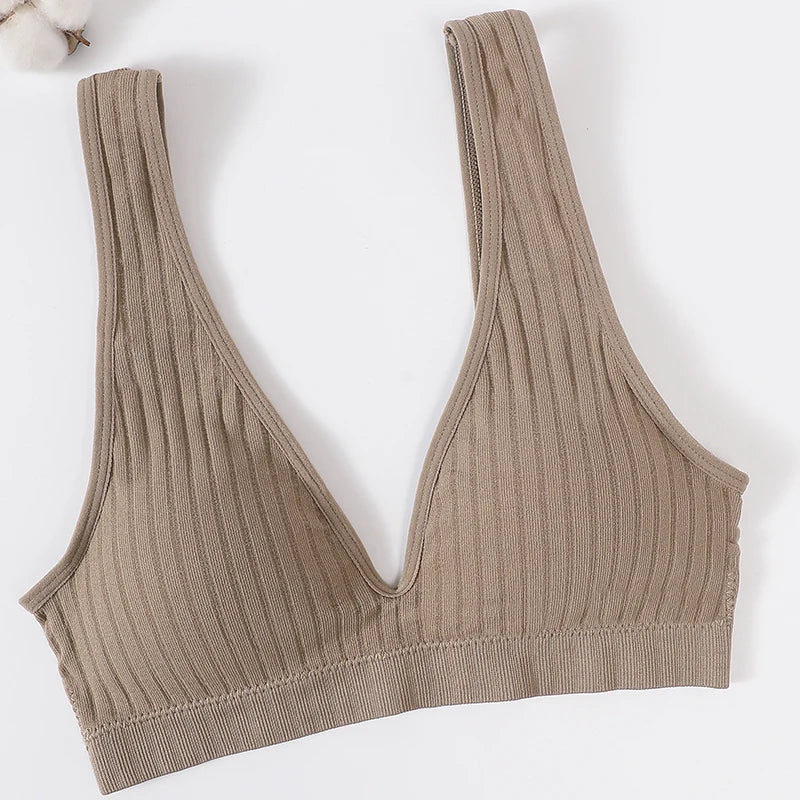 Seamless Bras For Women Push Up Bra V-Neck Bra Tops Female Non-wire Brassiere Sports Underwear Backless Sexy Lingerie S-XL