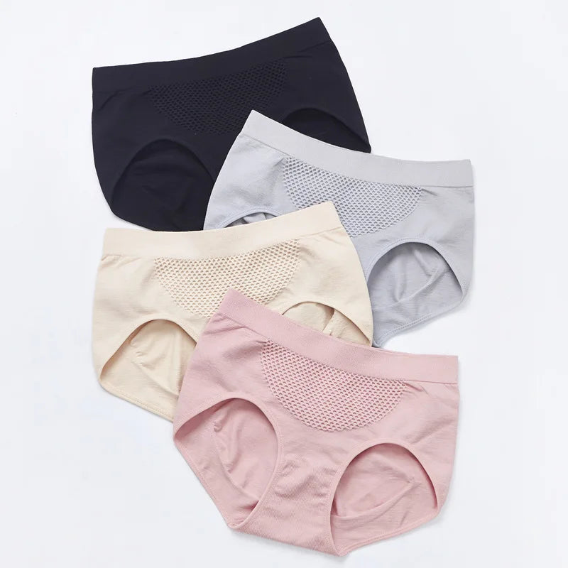 Plus Size Women Tummy Control Briefs Sexy Lingerie High Waist Underwear Female Soft Crotch Flexible Panties Comfort Intimates