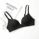 Thin Triangular Cup Bra Adjustable Shoulder Strap Gather Brassiere Wireless Anti-glare Bralette Seamless Sleeping Women Lingerie