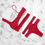 ZTVitality Solid Sexy Bikinis High Waist Bikini 2021 Hot Sale Asymmetry Straps Hollow Out Swimsuit Female Swimwear Women Biquini