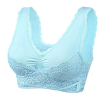Front Cross Buckle Lace Bra Adjustment Gathering Women's Underwear Yoga Running Vest Seamless Without Steel Ring Brassiere