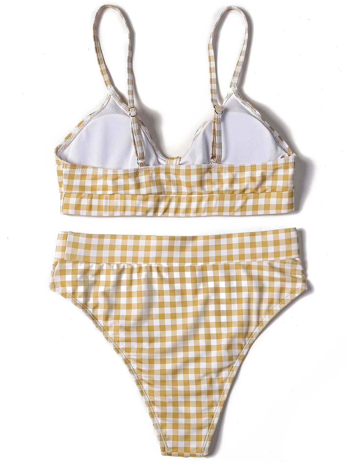 ZTVitality Bow Plaid Bikinis Push Up Sexy Bikini 2021 Hot Sale Straps Padded High Waist Swimsuit Retro Swimwear Women Biquini