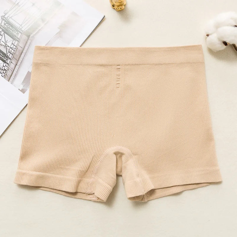 1PC Seamless Panties Women BoyShorts Push-Up Hip Design Cotton Gusset Women's Safety Short Pants Lingerie Solid Color Underwear