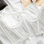 High Quality Lace Flowers Embroidery Underwear Women Sexy Body Shaper Push Up Bra French Luxury Romantic White Bralette Lingerie