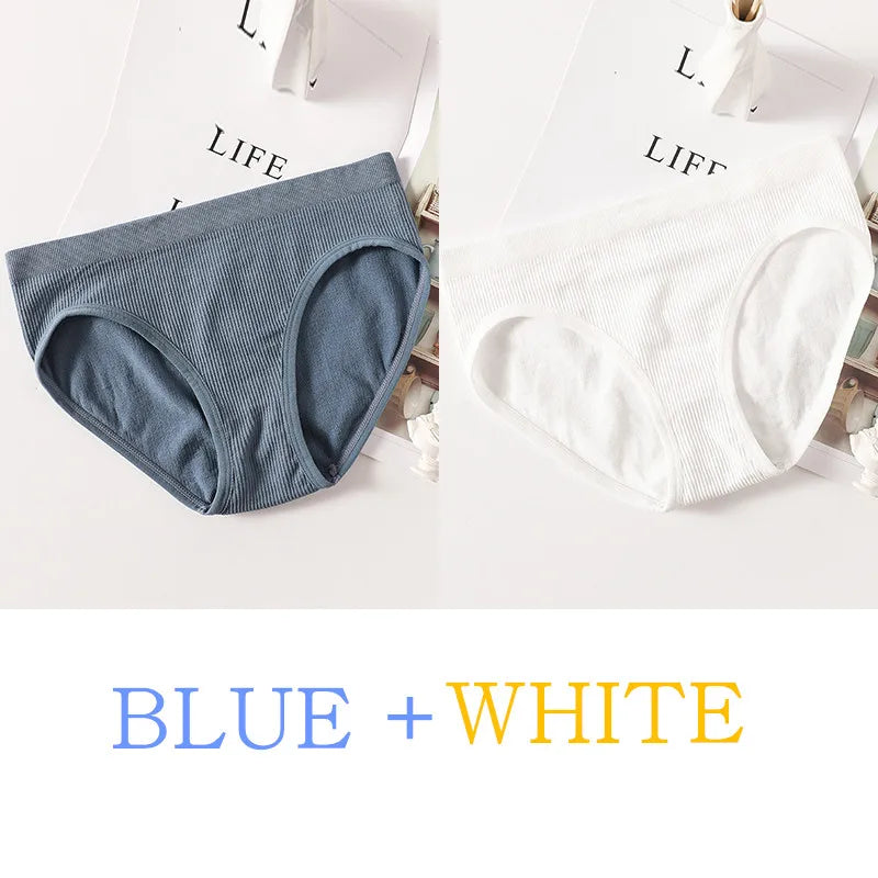 2Pcs/Set Women Panties Low Rise Briefs Seamless Underwear Female Full Coverage Back Bottoms Sports Underpants Sexy Lingerie M-L