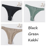 3Pcs/Set Women Brazilian Panties Low-Rise Thong Comfort T-back Underwear Sexy Lingerie High-Stretch Ｇ-string Multi Color M-XL