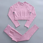 2/3 Piece Set Women Gym Wear Seamless Yoga Set Sports Bra Crop Top High Waist Leggings Fitness Sportswear Workout Outfits Woman