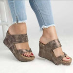 Women SandalsNew Wedges Shoes Women Summer Sandals Wedge Heels Flip Flops Chaussures Femme Plus Size High Heels Sandals