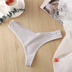 FINETOO Cotton Panties G-String for Women V Wasit Lingerie Solid Color Thongs M-XL Breathable Underwear Girls Intimates Lingerie