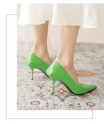 Pumps shoes Women Fashion Office Basic High Heels Work Lady Shoes Black Pink Green Thin Heels Brand Point Toe998