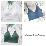 3Pcs/Set Women Sexy Crop Tops Seamless Bra Female Streetwear Sport Crop Top Tee Solid Color Underwear Lingerie Push Up Bra