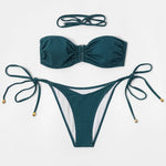 ZTVitality Solid Plaid Sexy Bikini 2026 Hot Sale Padded Bra Removable Straps Bandage Swimsuit Beach Wear Swimwear Women Biquini