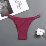 Sexy Low Rise Cotton Panties for Women Female Briefs Pantys LadiesLetter Belt Underwear Girls M-XL Intimates Lingerie FINETOO