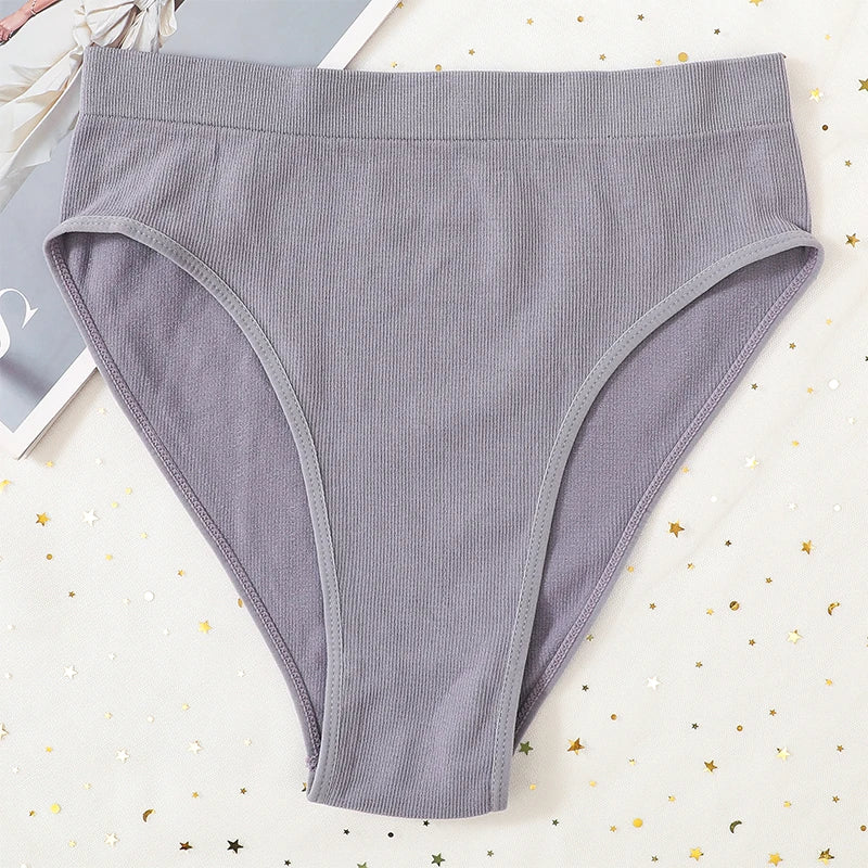 1Pc High Waist Panties Women Seamless Briefs High-Leg Cut Underpants Female Sexy Lingerie Solid Color Sport Underwear Panty S-L