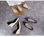 Suede princess women wedge shoes pointed toe pumps high heels platform Mary Jane office lady pumps party espadrilles cute shoesb