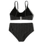 ZTVitality Shiny Striped Sexy Bikini 2022 New Arrival Straps Padded Bra High Waist Swimsuit Female Swimwear Women Beach Wear S-L