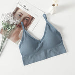 Crop Tops Women's Underwear Sexy Low Back Bralette Camis Non adjustable shoulder straps Bra Bandeau With breast pads Tank Vest