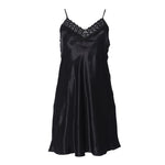 Women Ice Silk Cool Nightgown Pyjamas Sexy V Neck Sleepwear Nightwear