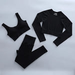 2/3 Piece Set Women Gym Wear Seamless Yoga Set Sports Bra Crop Top High Waist Leggings Fitness Sportswear Workout Outfits Woman