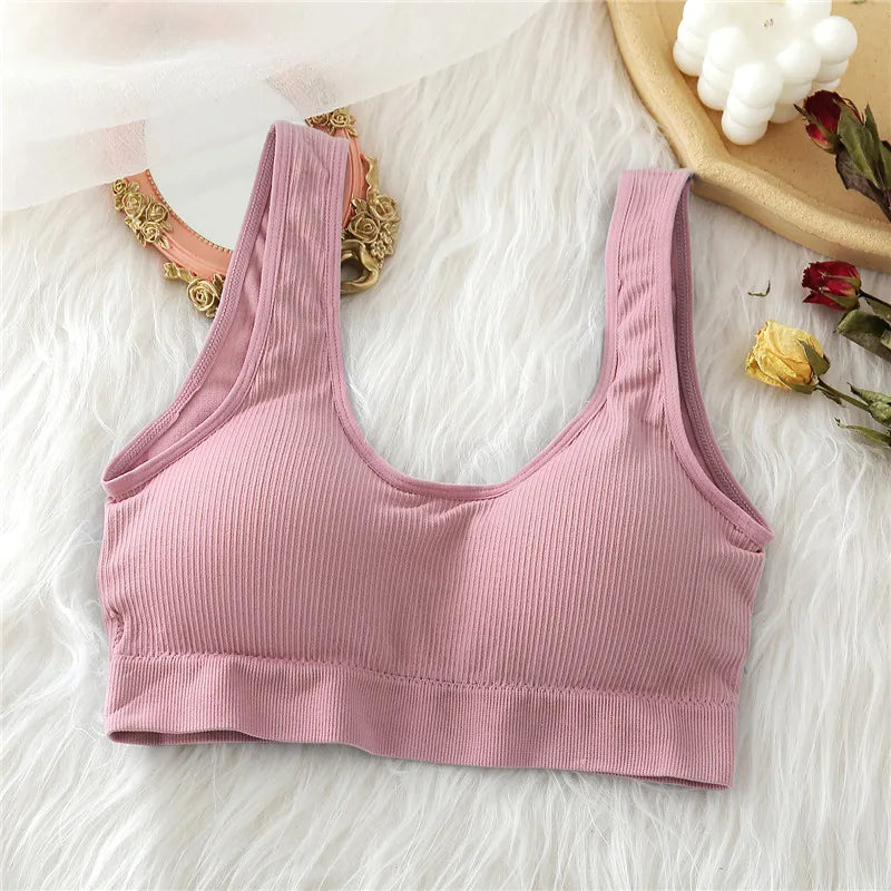FINETOO Padded Tube Tops Sexy Crop Top Seamless Underwear U-Back Wrapped Chest Streetwear Female Fitness Tops Tank Lingerie 2020
