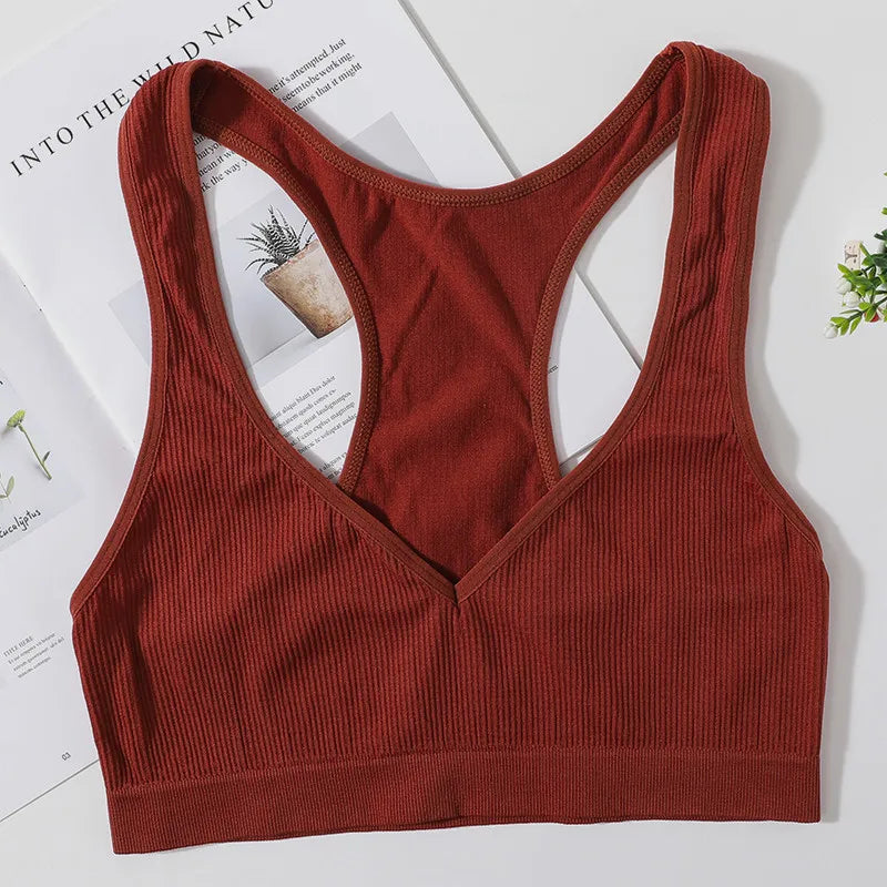Seamless Bras For Women Bra Tops Wirefree Brassiere Unlined Deep Vneck Bra Comfort LingerieBralette Top Female Underwear
