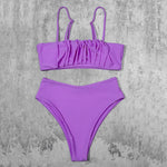ZTVitality Folds Green Bikinis 2025 New Arrival Sexy Bikini Push Up Straps Padded Bra High Waist Swimsuit Female Swimwear Women