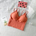 Women Crop Top Tank Top Female Top Seamless Underwear Camis Comfort Wireless Bras Top Removable Pads Female Camisole