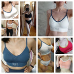 Women Crop Top Seamless Sports Push-Up Bra Tube Top Lingerie Underwear Streetwear Padded Camis with Straps Daily Wear Tops