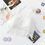 Deep V Lace Bra Tops Wire Free Brassieres Women Underwear Sexy Lingerie Beauty Back Bralette Bras for Women Removable Pads Top