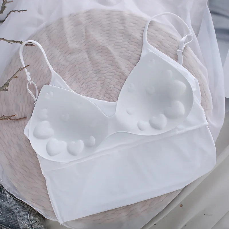 Women Crop Top Bandeau Bra Tube Top Female Cropped Sexy Seamless Underwear Lingerie Streetwear Low Back Bralette Removable Pads