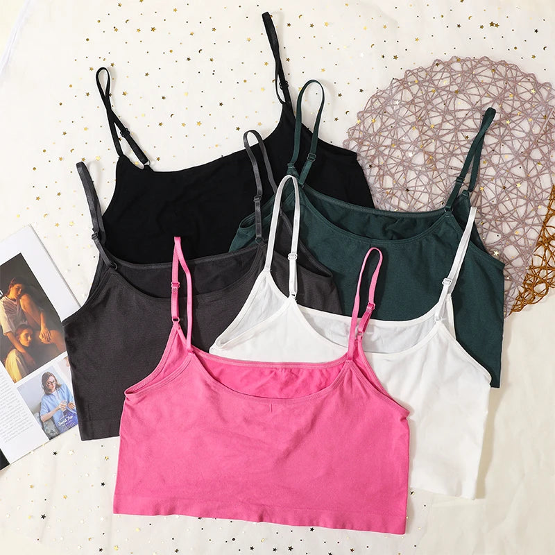 Women Top Female Crop Top Sexy Bralette Top Tee Streetwear Basic Tank Camis Adjustable Strap Seamless Underwear