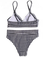 ZTVitality Bow Plaid Bikinis Push Up Sexy Bikini 2021 Hot Sale Straps Padded High Waist Swimsuit Retro Swimwear Women Biquini