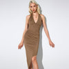 Sexy Pure V Neck Design Dress Slim Fit Party Dress Women