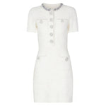 Spring Autumn Classic Knitted Net Red Popular Slim Fit Slimming Rhinestone Dress