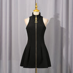 Sexy Graceful Vest Short Dress Autumn Niche Design Solid Color Dress Women