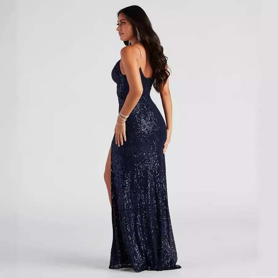 Women Cocktail Nightclub Club Beaded Elegant Sequ Dress
