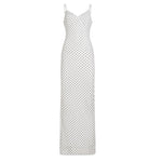 Fashionable Elegant Polka Dot V neck Strap Dress Women Slim Fit Slimming All Matching Sheath Dress