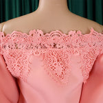 D368 cross-border women's fashion temperament lace off-the-shoulder fishtail party sexy party dress foreign trade dress