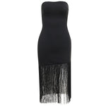 Dress Summer Tassel Sexy Tube Top Split Dress Women